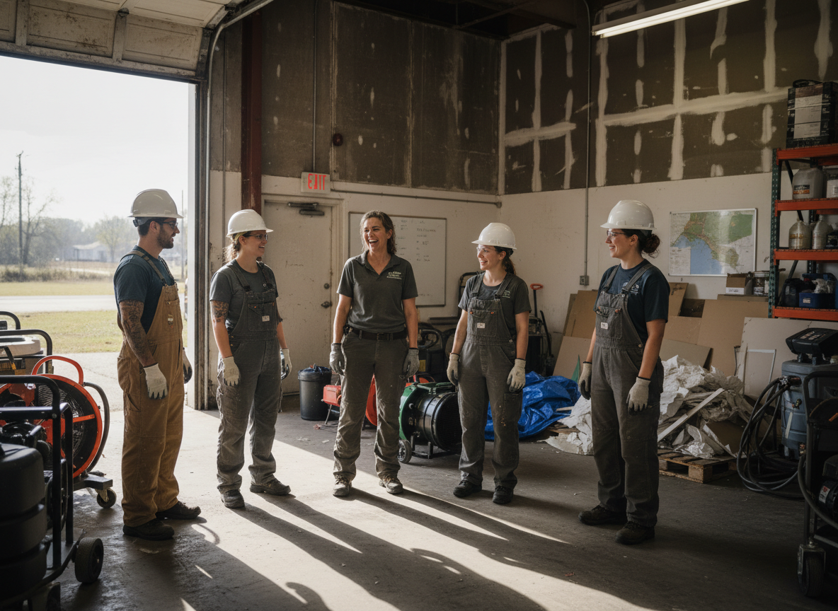 The Water Damage Restoration Wilmington team at work in Wilmington