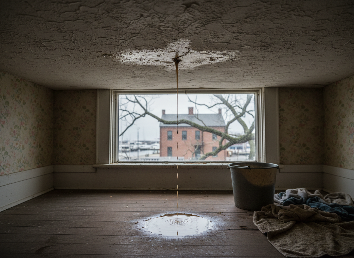 Winter Rain Leaks in Wilmington Homes Near the Harbor