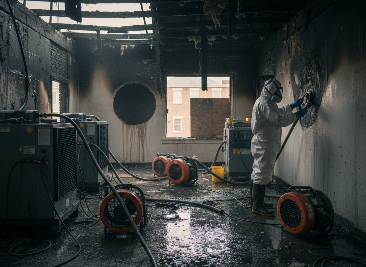 Water Damage Remediation After Fire in Wilmington, CA
